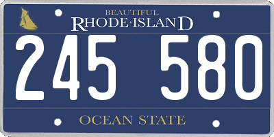 RI license plate 245580