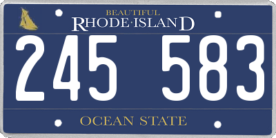 RI license plate 245583