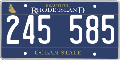 RI license plate 245585