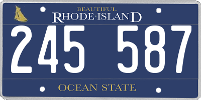 RI license plate 245587
