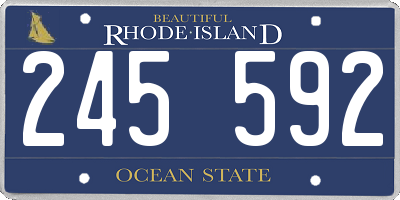 RI license plate 245592