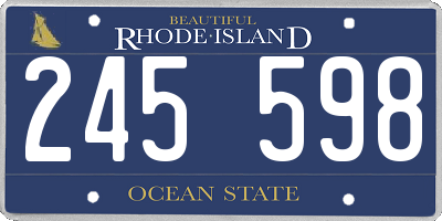RI license plate 245598