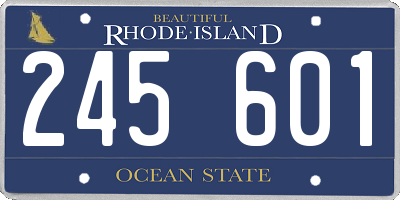RI license plate 245601
