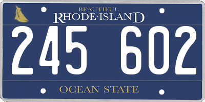 RI license plate 245602
