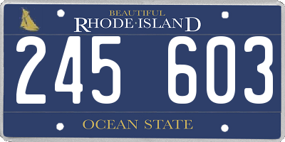 RI license plate 245603