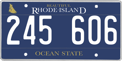 RI license plate 245606