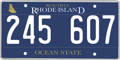 RI license plate 245607
