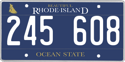 RI license plate 245608