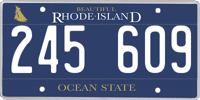 RI license plate 245609