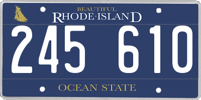RI license plate 245610