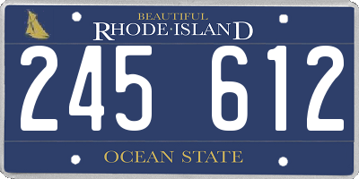 RI license plate 245612