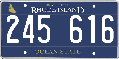 RI license plate 245616