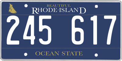 RI license plate 245617