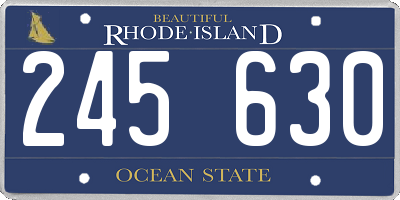 RI license plate 245630