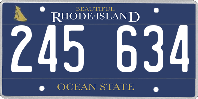 RI license plate 245634