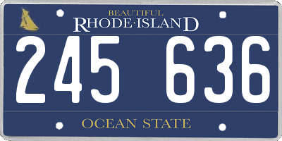 RI license plate 245636