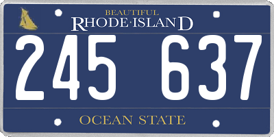 RI license plate 245637