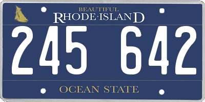 RI license plate 245642