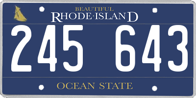 RI license plate 245643