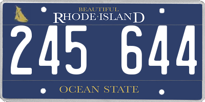 RI license plate 245644