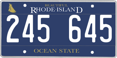 RI license plate 245645
