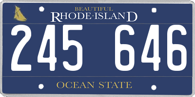 RI license plate 245646