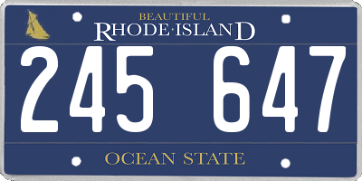 RI license plate 245647