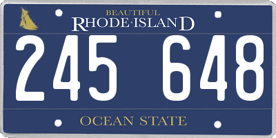 RI license plate 245648