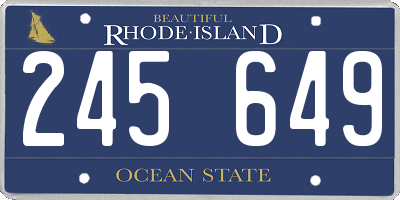 RI license plate 245649