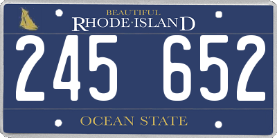 RI license plate 245652
