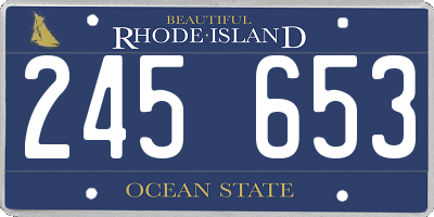 RI license plate 245653