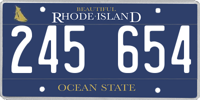 RI license plate 245654