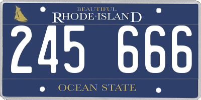 RI license plate 245666