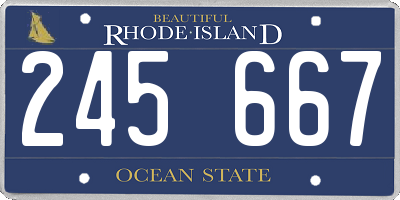 RI license plate 245667