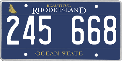 RI license plate 245668