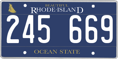 RI license plate 245669