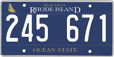 RI license plate 245671