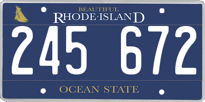 RI license plate 245672