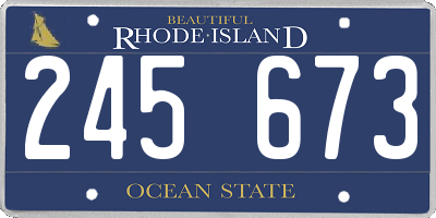 RI license plate 245673