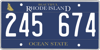 RI license plate 245674