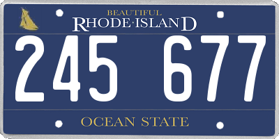 RI license plate 245677