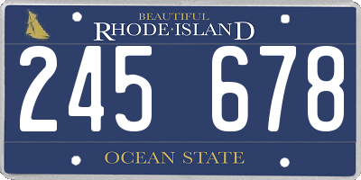 RI license plate 245678