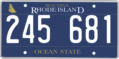 RI license plate 245681
