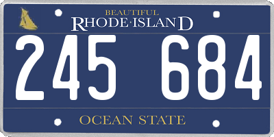 RI license plate 245684