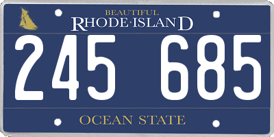 RI license plate 245685