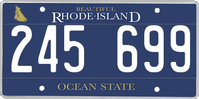 RI license plate 245699