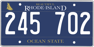 RI license plate 245702