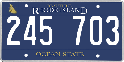 RI license plate 245703