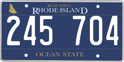 RI license plate 245704