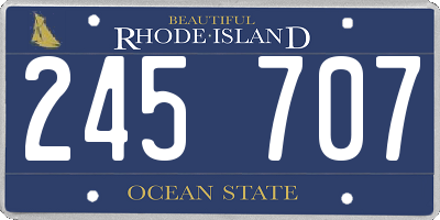 RI license plate 245707